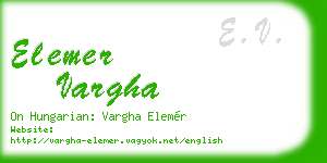 elemer vargha business card