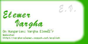 elemer vargha business card